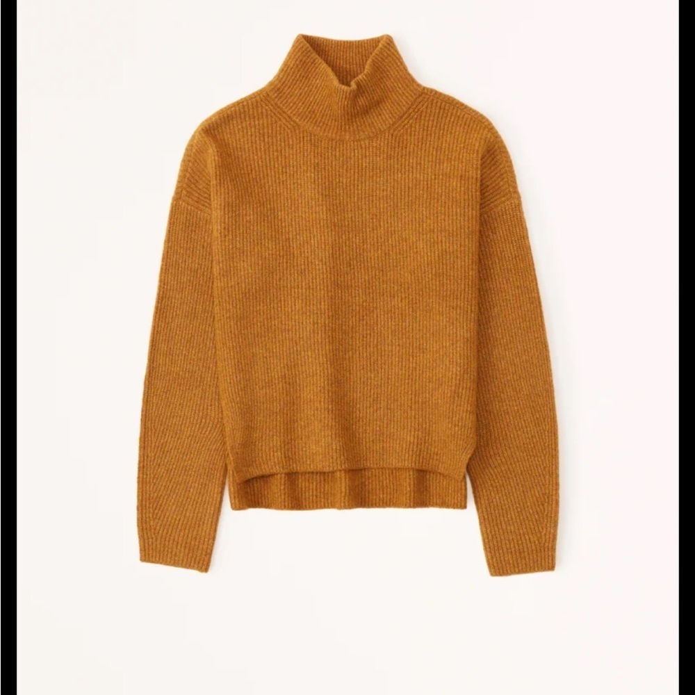 Abercrombie & Fitch Ribbed Turtleneck Sweater XS Mustard EUC